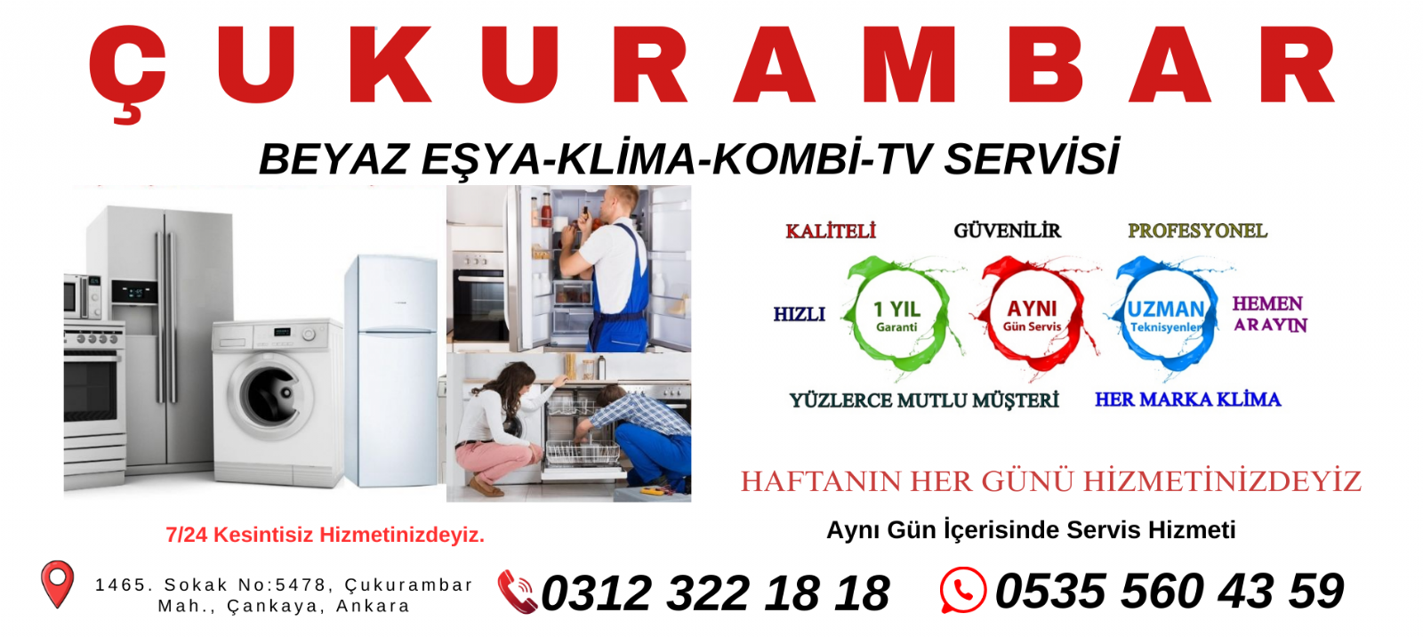 ÇUKURAMBAR Beyaz Eşya Servisi